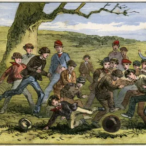 A game of football, 19th century(?) A game of football, 19th century(?)