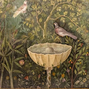 Garden (Detail). Fresco from The House of the Golden Bracelet (Casa del Bracciale d Oro), 1st H