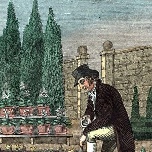 A gardener digging with a spade, 1821