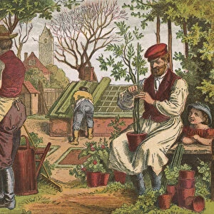 Gardening, 1871. Artist: Oskar Pletsch