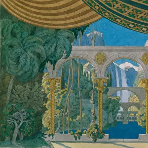 The Gardens of Chernomor. Stage design for the opera Ruslan and Ludmila by M. Glinka, 1913. Artist: Bilibin, Ivan Yakovlevich (1876-1942)