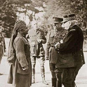 General Sir Douglas Haig introducing General Joffre to Lieutenant-General Sir Pertab Singh, 1916
