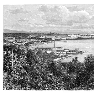 General view of Fort-De-France, Martinique, c1890. Artist: A Kohl