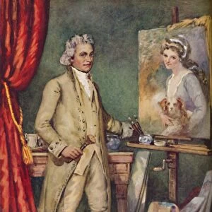 George Romney - At Work On A Picture Of His Favourite Model, c1925. Artist: Charles Dudley Tennant