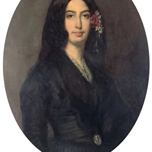 George Sand, French novelist and early feminist, c1845. Artist: Auguste Charpentier