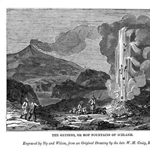 The Geysers, or Hot Fountains of Iceland, 1843. Artist: Sly and Wilson