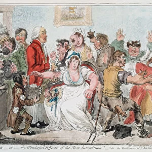 Gillray cartoon on vaccination against Smallpox using Cowpox serum, 1802. Artist: James Gillray