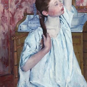 Girl Arranging Her Hair, 1886. Creator: Mary Cassatt
