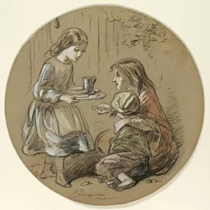 Girl Bringing Food to Poor Children, n. d. Creator: Hablot Knight Browne
