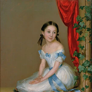 Girl with a cashmere scarf (Portrait of Princess Abamelek-Lazareva), after 1839. Artist: Schwede, Robert (1806-1871)