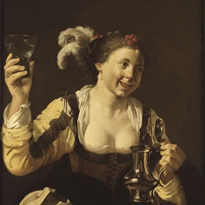 A Girl Holding a Glass (Taste. From the Series The Five Senses), 1620s