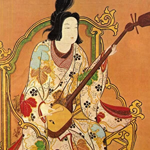 A Girl Playing a Shamisen, Second Half of the 17th cen Artist: Anonymous