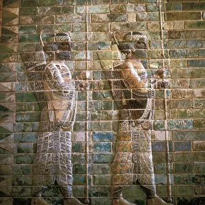 Glazed brick relief of archers from the Royal Guard, Palace of Darius I, Susa, Persian, 522-486 BC