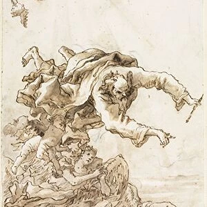 God the Father with Angels and Cherubs, 1758 or after. Creator: Giovanni Domenico Tiepolo (Italian