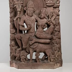 God Shiva Seated in Loving Embrace with Goddess Uma on the Bull Nandi, 9th century