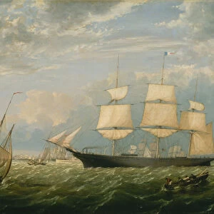 The Golden State Entering New York Harbor, 1854. Creator: Fitz Hugh Lane