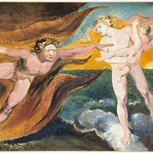 The Good and Evil Angels Struggling for Possession of a Child, 1795. Artist: Blake, William (1757-1827)