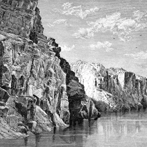The gorge of the Marble Rocks, India, 1895. Artist: Charles Barbant