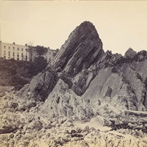 Goscar (Gods Rock) and Croft Terrace, Tenby, Wales, 1870s. Creator: Francis Bedford