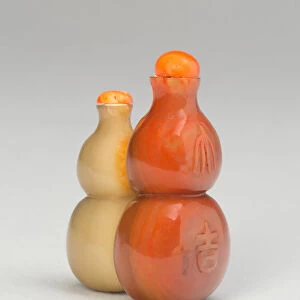 Gourd-Shaped Double Snuff Bottle, Qing dynasty (1644-1911), 1780-1880. Creator: Unknown