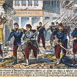 Government soldiers advancing into Paris to suppress the Commune, 24th May 1871