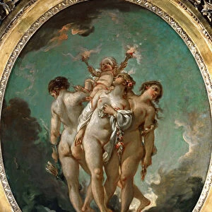 The Three Graces holding Cupid. Artist: Boucher, Francois (1703-1770)