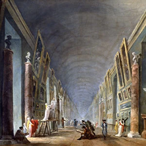 The Grand Gallery, Louvre, Paris, 1801-1805. Artist: Robert Hubert