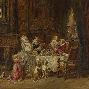 Grandfathers Birthday, 1866. Artist: Isabey, Louis Gabriel Eugene (1803-1886)