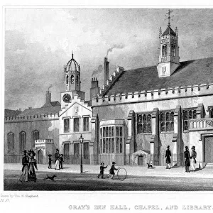 Grays Inn Hall, Chapel, and Library, London, 19th century. Artist: W Watkins