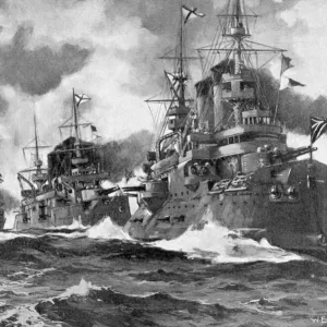 The great Russian fleet steaming forth for the last time, Russo-Japanese War, 1904