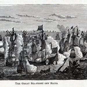 The Great Sea-Fight Off Sluys, 1882. Artist: Anonymous