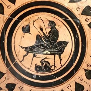 Greek Vase, Lyre Player, c6th century