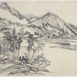 Green Peaks under Clear Sky: After Huang Gongwang, 1703-1708. Creator: Wang Yuanqi (Chinese
