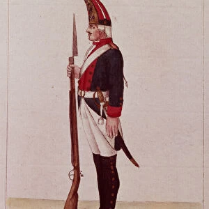 Grenadier of the First Marine Battalion, 1786. Artist: Anonymous