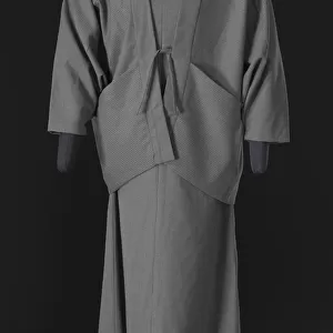 Grey pinstriped dress and jacket designed by Arthur McGee, mid 20th-late 20th century