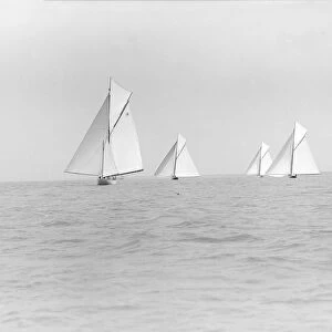 Group of cruisers on Cowes to Weymouth race, 1913. Creator: Kirk & Sons of Cowes