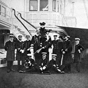 Group portrait on board the royal yacht Victoria and Albert, Copenhagen, 1908. Artist: Queen Alexandra