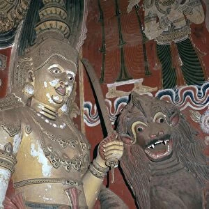 Guardian deities at the doorway of a Buddhist temple, 16th century