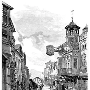 Guildford: High Street, with the Town Hall, 1886. Artist: John Fulleylove