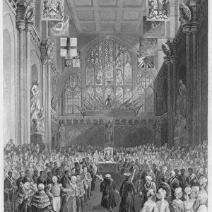 The Guildhall. Installation of the Lord Mayor on the 8th of November, c1841. Artist: Henry Melville