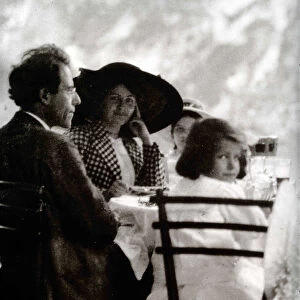 Gustav Mahler with Alma and Daughters Maria and Anna, 1910