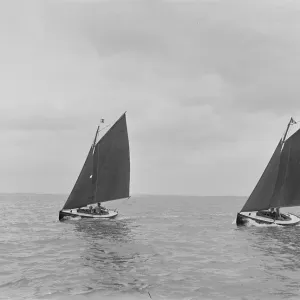 Hamble River Class dinghies racing close-hauled, 1921. Creator: Kirk & Sons of Cowes Hamble River Class dinghies racing close-hauled, 1921. Creator: Kirk & Sons of Cowes