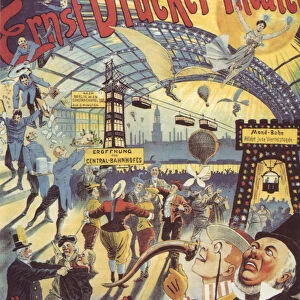 Hamburg in the Year 2000. Poster for the Ernst Drucker Theatre, 1896. Artist: Friedlander, Adolph (1851-1904)