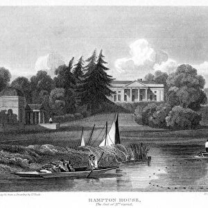 Hampton House, the seat of Mr Garrick, Hampton, Richmond upon Thames, London, 1815. Artist: William Radclyffe