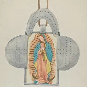 Hand Drawn Guadalupe in Tin Form, c. 1937. Creator: Majel G. Claflin
