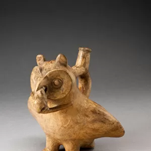 Handle Spout Vessel in Form of an Owl Eating a Mouse, 100 B. C. / A. D. 500. Creator: Unknown