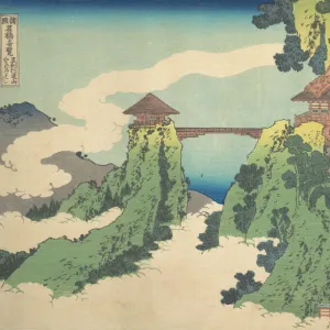 The Hanging-cloud Bridge at Mount Gyodo near Ashikaga... late 18th-early 19th century