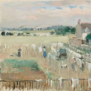 Hanging the Laundry out to Dry, 1875. Creator: Berthe Morisot