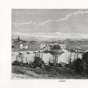 The harbour at Bayonne, France, 1879