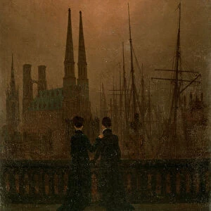 Harbour at Night (Sisters), 1818-1820. Artist: Caspar David Friedrich
